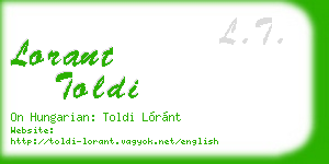 lorant toldi business card